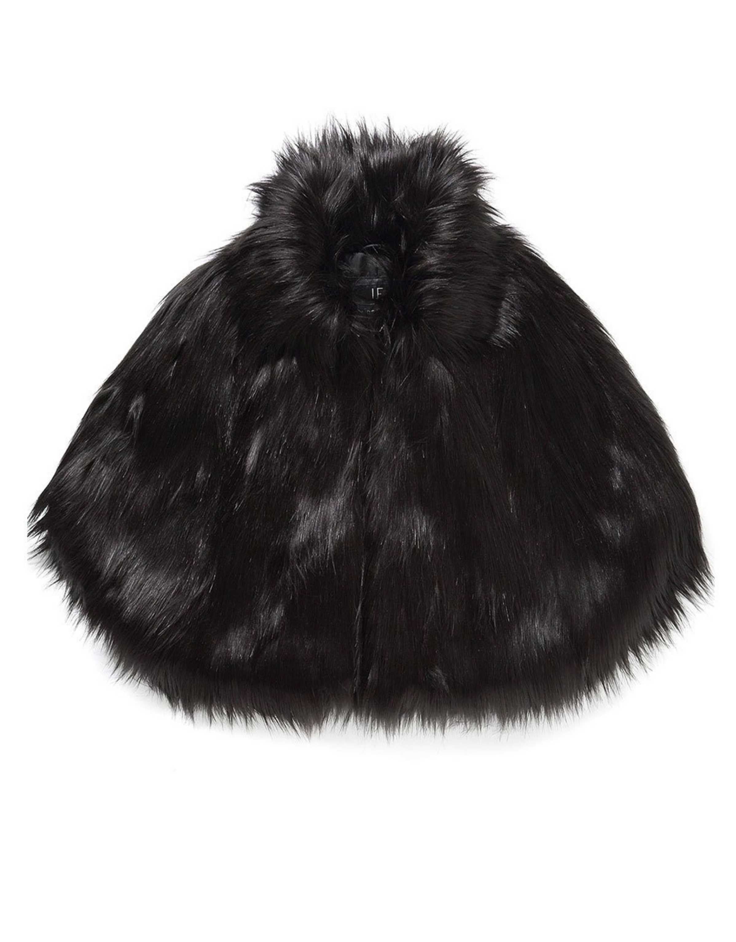 Fur cape black best sale