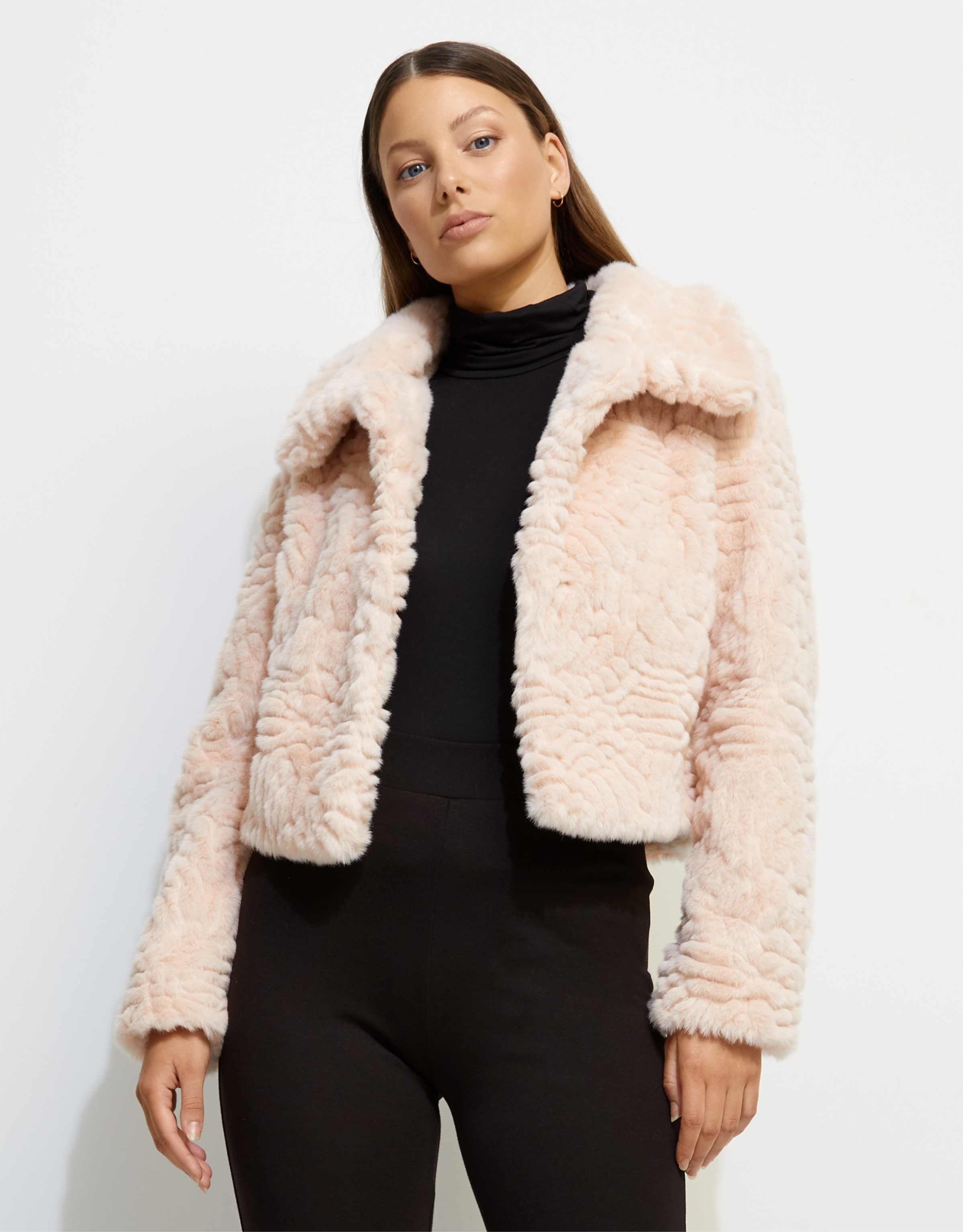 Faux fur hot sale jacket bardot